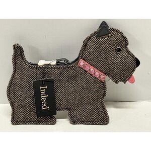 Vintage 80s INDEED Scotty Dog Scottie‎ Coin Purse NOS Herringbone